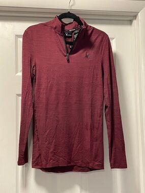 NWT Spyder Active Men's Wine Red Half-Zip Performance Top
